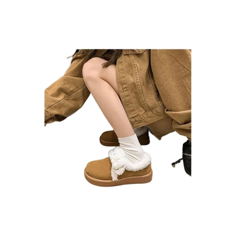 ALPLUME Home Fleece Slippers Women's Orange Khaki-3