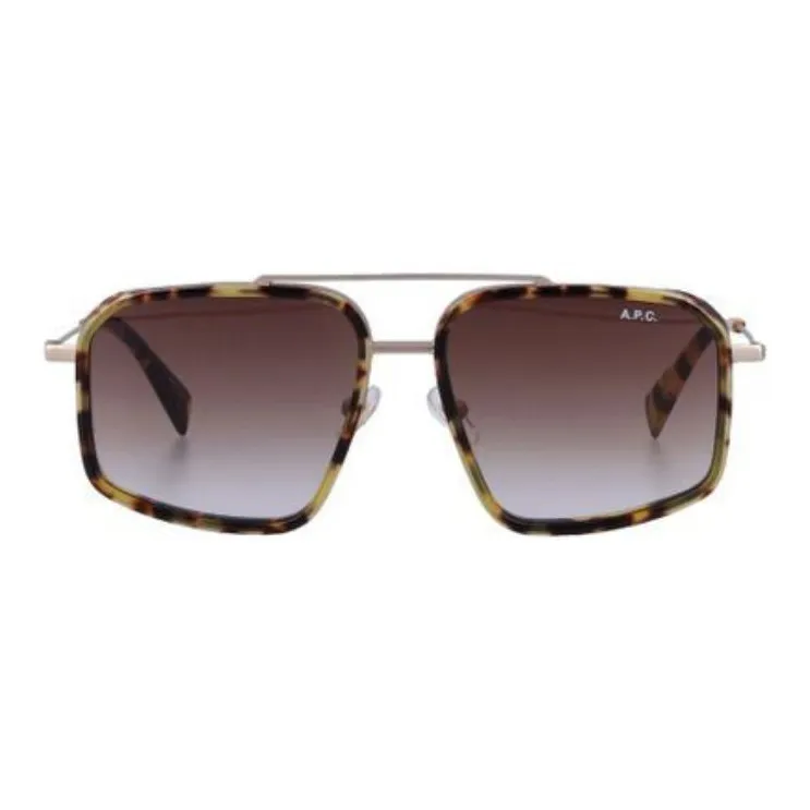 A.P.C Acetate Metal Square Sunglasses Women's Tortoiseshell-1