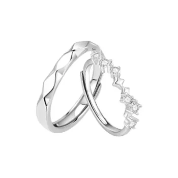 GLOIRE S999 Fine Silver Rings Unisex Romantic Date Versatile Commute