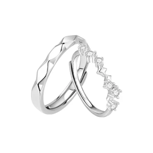 GLOIRE S999 Fine Silver Rings Unisex Romantic Date Versatile Commute-0