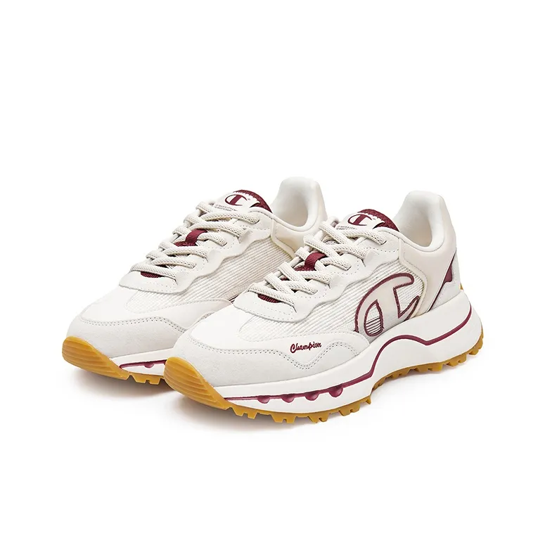 Champion Low-Top Running Shoes Men's Milk White/College Red-2