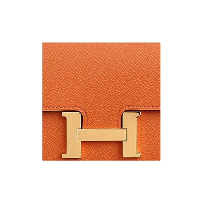 HERMES Constance Slim Epsom Calfskin Clutch Wallet Fanny Pack Women's 93 Orange Orange-3