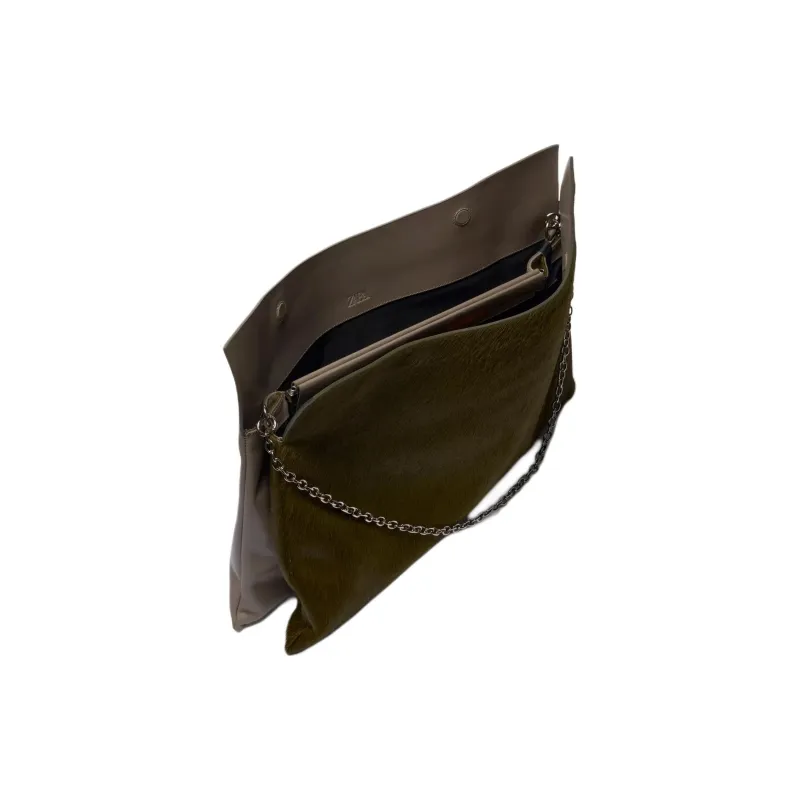 ZARA Leather Envelope Bag Portable Clutch Women's Multicolor-3