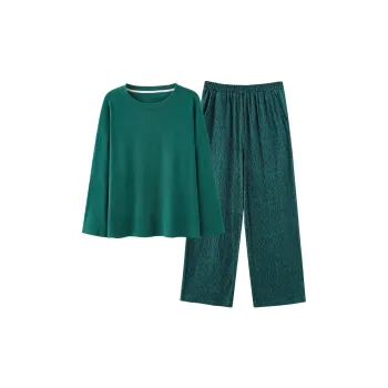CAIHENGTONG Pajama Set Women's Peacock Green