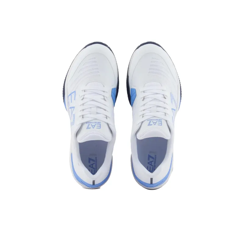 EMPORIO ARMANI EA7 Low Top Tennis Shoes Unisex White Blue-4