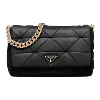 PRADA Soft Sheep Leather Portable Crossbody Bag Shoulder Bag Women's Black
