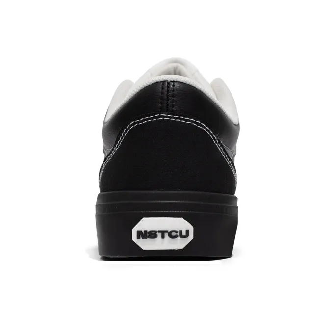 NSTCU Warm Slip Resistant Cushioning Wear Resistant Low Top Skateboard Shoes Unisex Black White-4