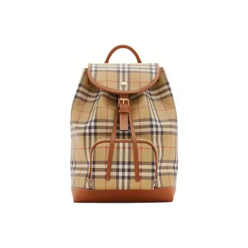 Burberry Bonded Polyurethane Backpack Women's Archive Beige & Sandalwood Brown