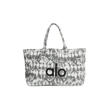 Alo Yoga Cotton Tote Bag Shopping Bag Handbag Large Size Women's Gray