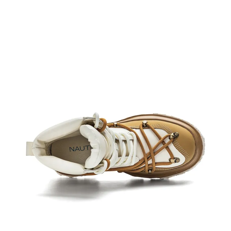 NAUTICA Short Martin Boot Women's White Khaki-4