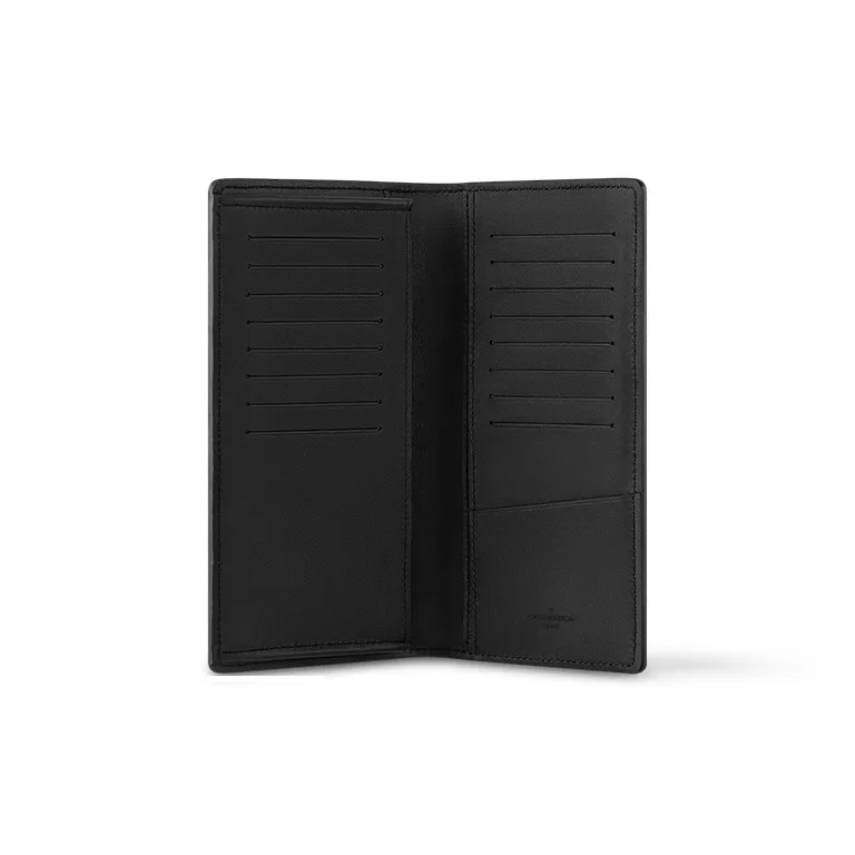 LOUIS VUITTON Grained Calfskin Wallet Men's Black-3