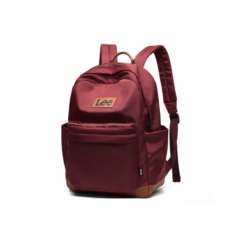 Lee Oxford Practical Backpack Computer Commute Backpack Men's Unisex Ecru/Burgundy/Black-7