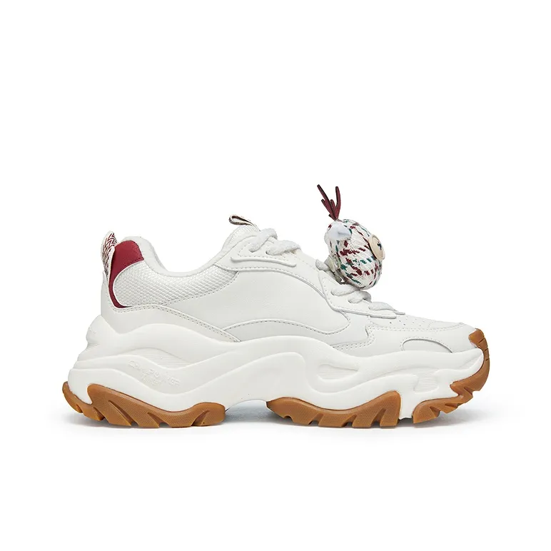 Champion Low Top Chunky Sneakers Women's Milk White/Team Red-1
