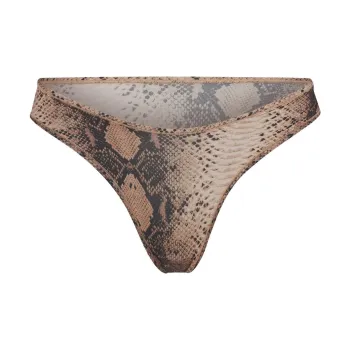 SKIMS FW24 FITS EVERYBODY DIPPED FRONT THONG Underpants Women's 1 Pack CLAY SNAKESKIN PRINT/Clay Snake Skin Print