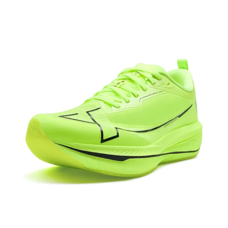 XTEP One piece Molded 2nd Generation Running Shoes Men Low Top Fluorescent Lime Green/Black-2