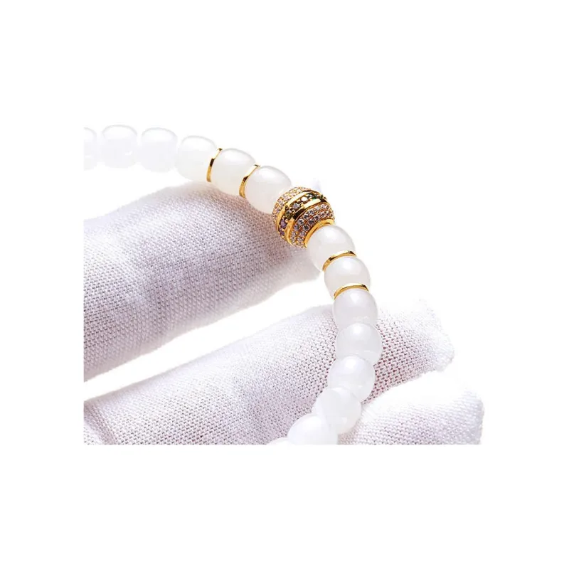 Xifeng Building Hetian Jade Bracelets Pale Greenish White Jade Women's-4