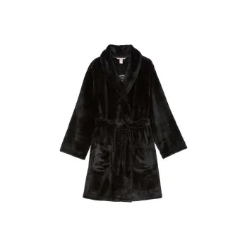Victoria's Secret THE MIX Pajama Robe Bathrobe Women's Black