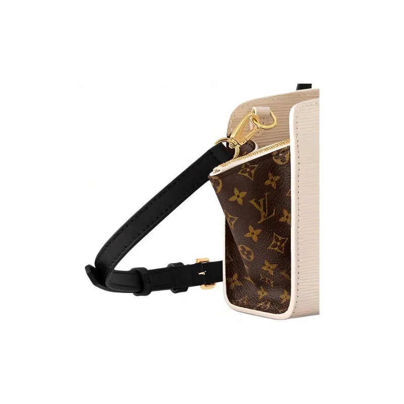 LOUIS VUITTON Varenne Leather Handbag Shoulder Bag Crossbody Bag Women's Beige & Black-4