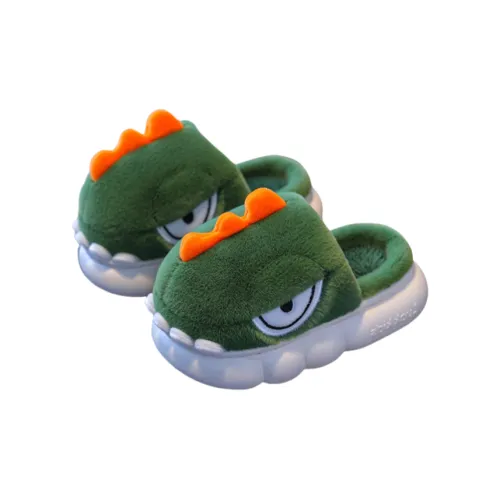 Yalu Kids Dinosaur Cotton Slippers Boys Winter Indoor Home Slip-Resistant Warm Fuzzy Small Foot Slippers