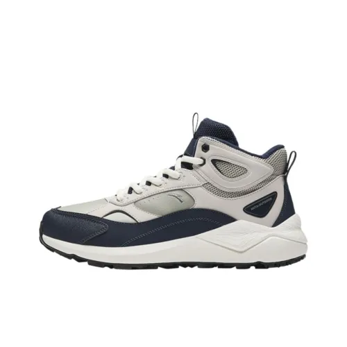 Anta Pedal Island Cushioning Warm High Top Casual Shoes Men's Gray Blue