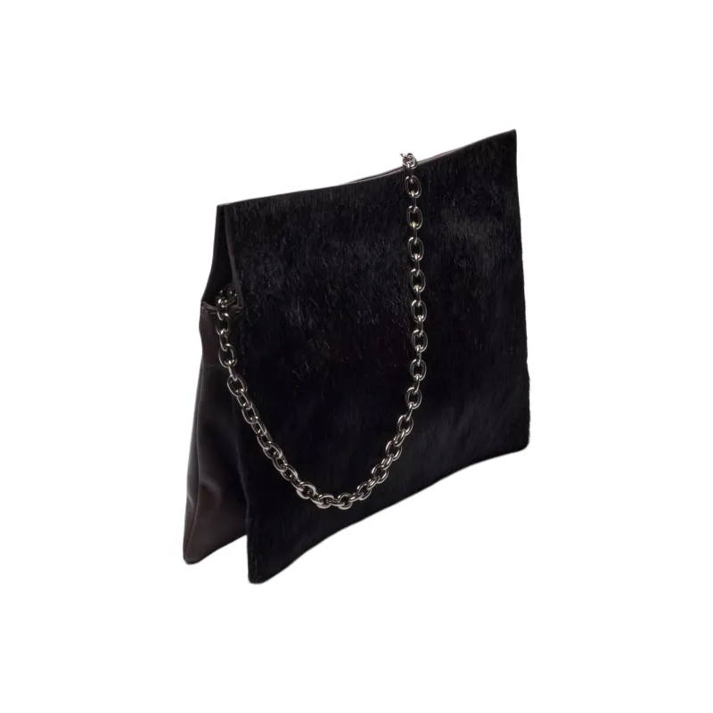 ZARA Cow Leather Envelope Bag Clutches Women's Brown-1