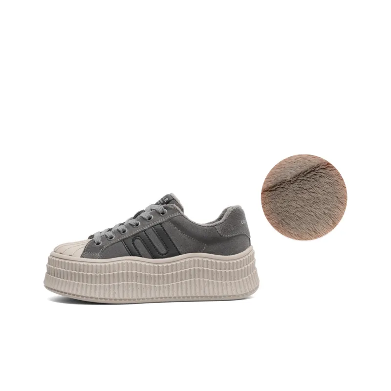 BELLE Anti Slip And Wear Resistant Lightweight Height Increasing Low Top Skateboard Shoes Women's-20