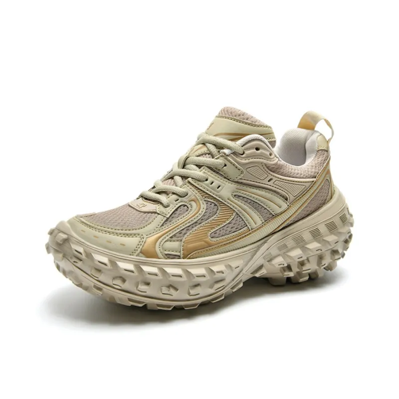 ORD Anti-Slip Wear-Resistant Breathable Lightweight Height Increasing Low-Top Chunky Sneakers Unisex Brown-1