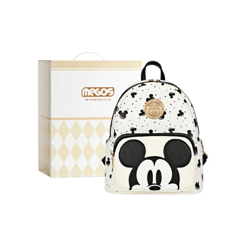 MESUCA Disney Collection Synthetic Leather Backpack Regular Unisex White Black-0