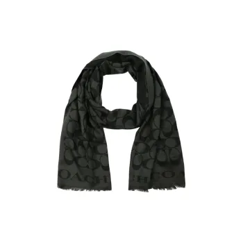 COACH Silk Cotton Shawls Men's Black