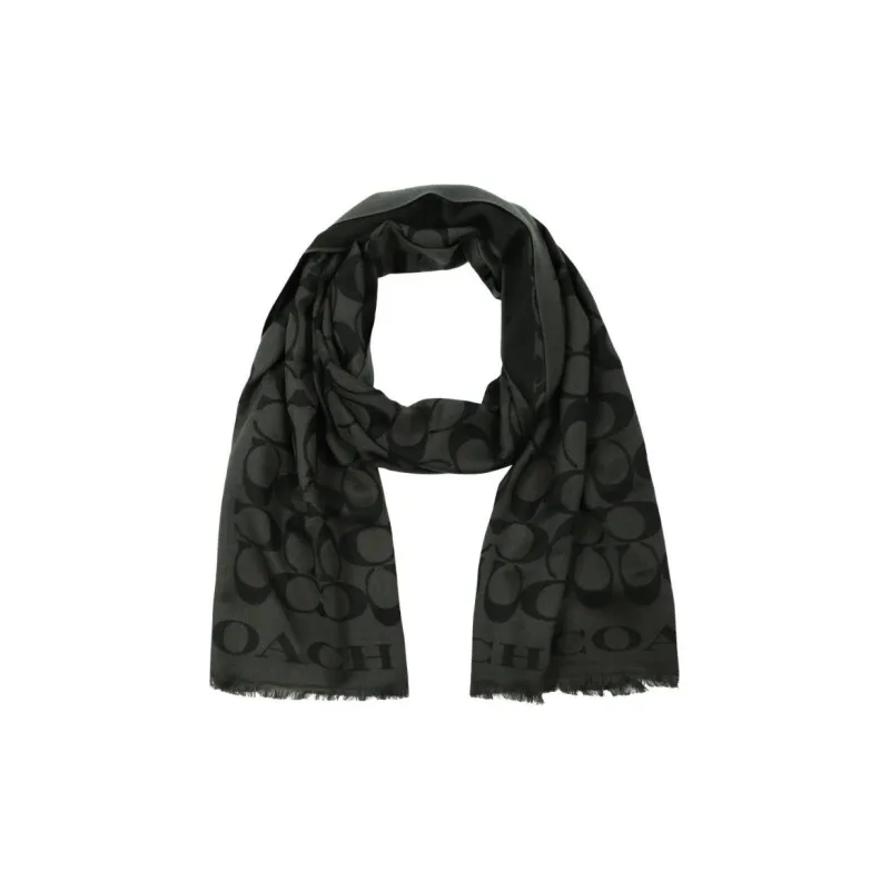 COACH Silk Cotton Shawls Men's Black-0