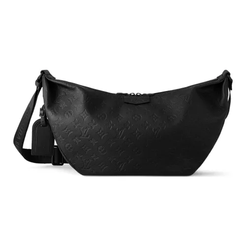 LOUIS VUITTON Cow Leather Hobo Bag Shoulder Bag Crossbody Bag Unisex Black