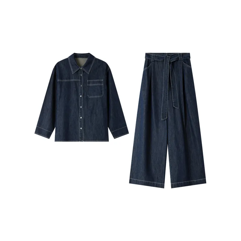 VIMLY Casual Suit Women's Denim Blue-1