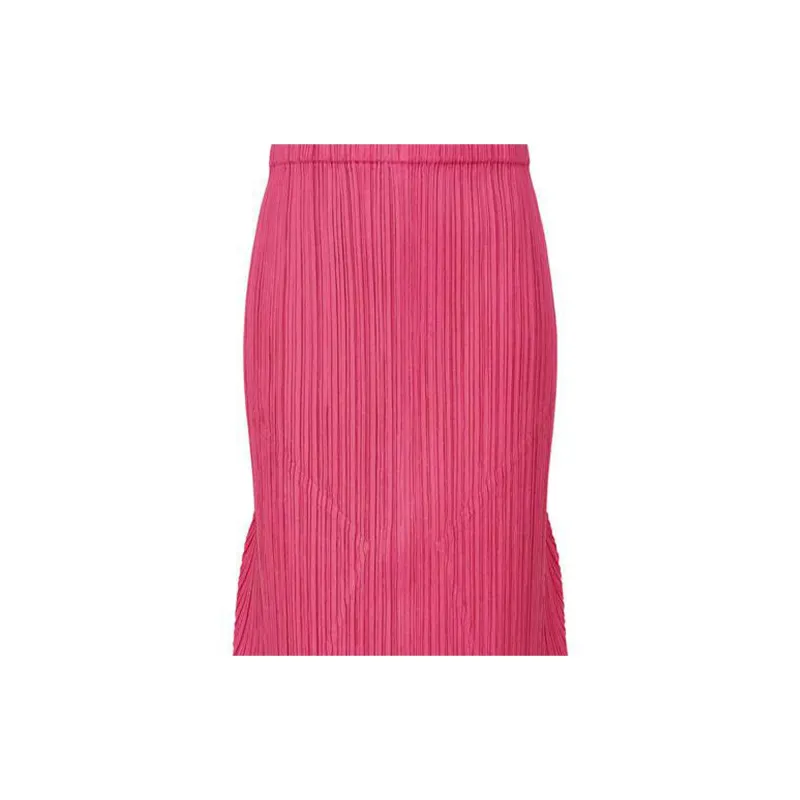 PLEATS PLEASE ISSEY MIYAKE FW24 Casual Long Skirt Women's Bright Pink-3