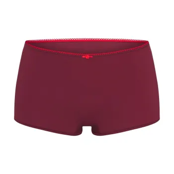 SKIMS FW24 FITS EVERYBODY PICOT TRIM BOY SHORT Boxer Shorts Women's WINE/Grape Purple Color