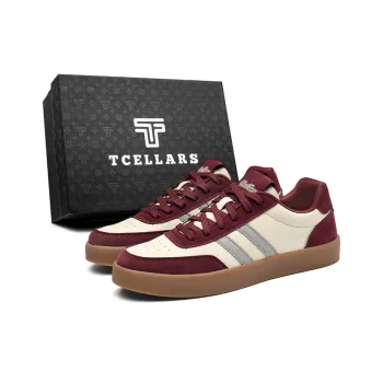 TCELLARS Cushioned Wear Resistant Lightweight Height Increasing Low Top Skateboard Shoes Men's