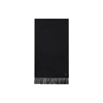 Moncler Cashmere Felt Leather Knit Scarves Men's Black
