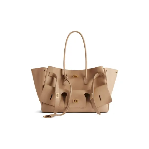 Balenciaga Smooth Cow Leather Tote Bag, Shopping Bag, Shoulder Bag, Handbag Medium Size Women's Latte
