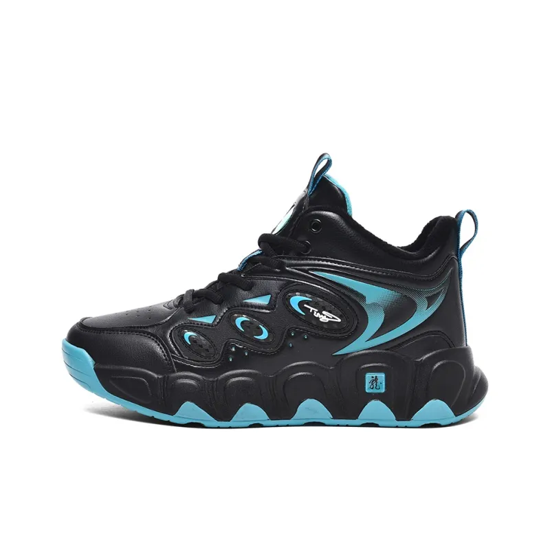 Black tailed Deer Thermal Cushioning Abrasion Resistant Slip Resistant High Top Basketball Shoes Men's-20