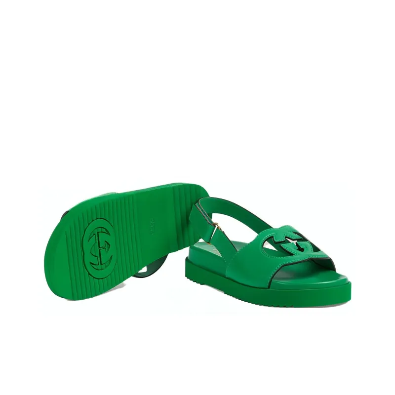 GUCCI Women's Sandal 'Interlocking G Green' Women's-4