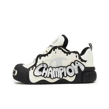 Champion Puffy Jelly Shoes Low Top Skateboard Shoes Unisex Milk White/Black