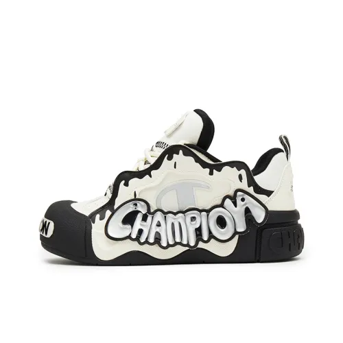 Champion Low Top Skateboard Shoes Unisex Milk White/Black