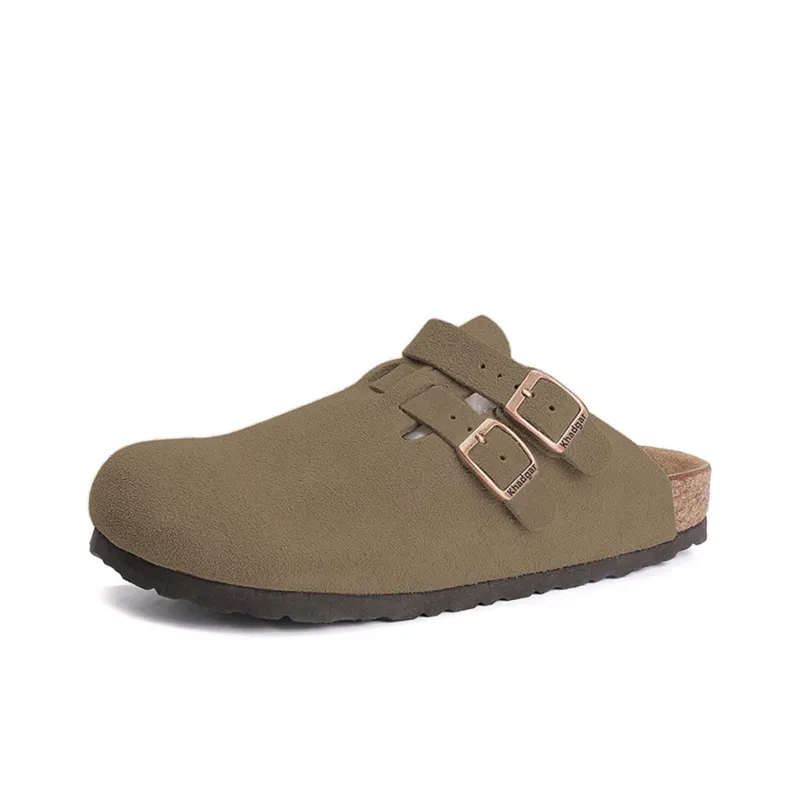 Khadgar Mules Slip on Shoes With Partial Coverage, Reversible, Birkenstock, Cork Soft Sole Closed Toe Slippers Unisex-42