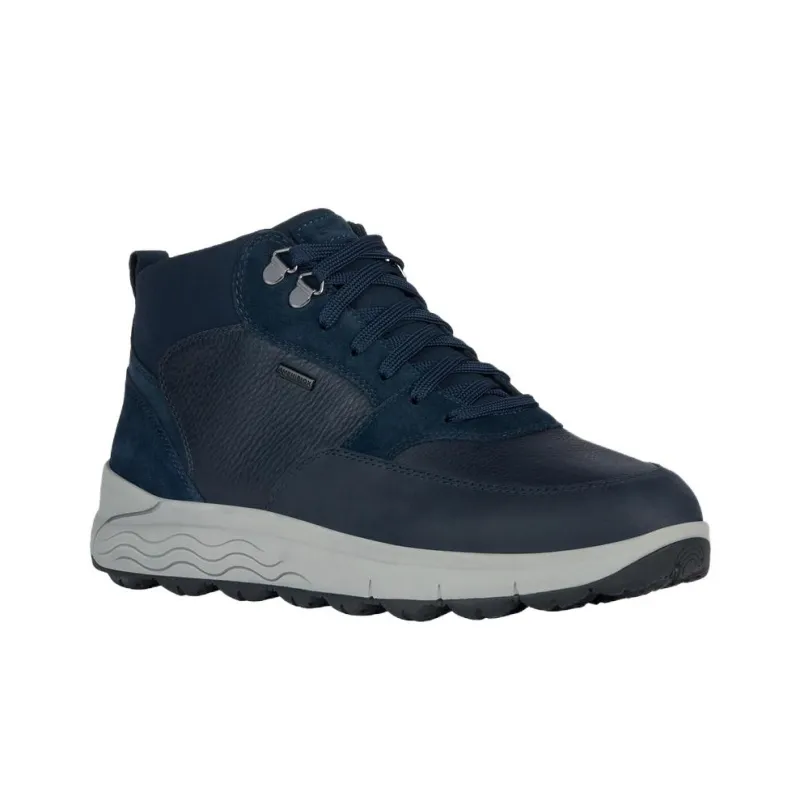 GEOX Spherica 4x4 Ab Anti-Slip Wear-Resistant Mid-Top Casual Shoes Men's Marine Blue-1