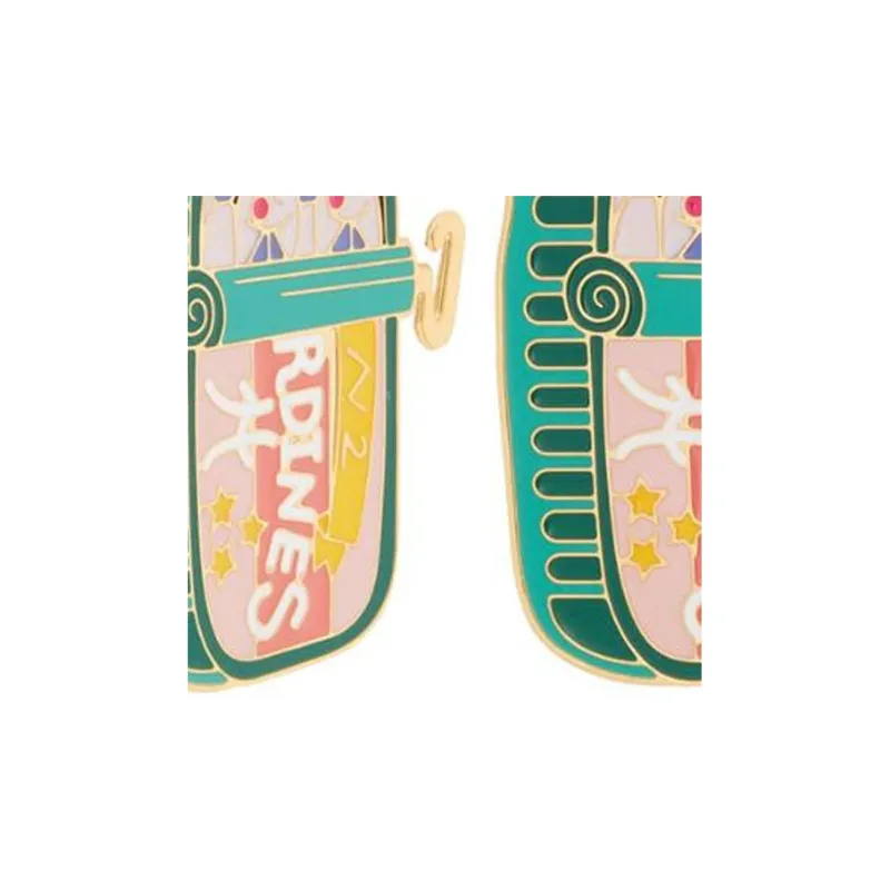 LES NEREIDES Gold Plated Stud Earrings Women's Green-2