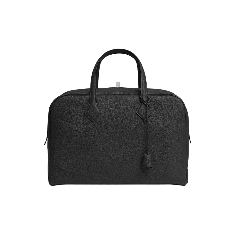 HERMES Victoria II Fourre-tout Togo Calfskin Handbag Women's 89 Noir Black-0