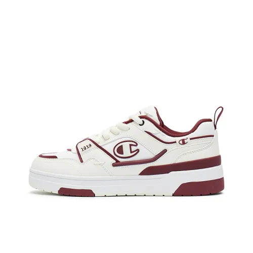 Champion Low-Top Skateboard Shoes Unisex Milk White/Student Red