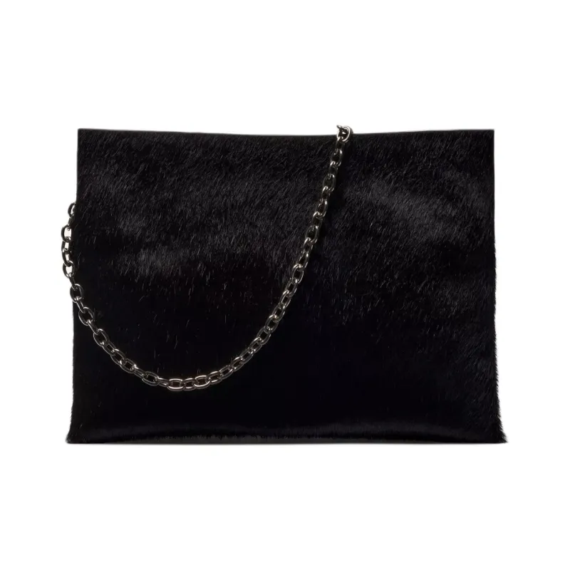 ZARA Cow Leather Envelope Bag Clutches Women's Brown-0
