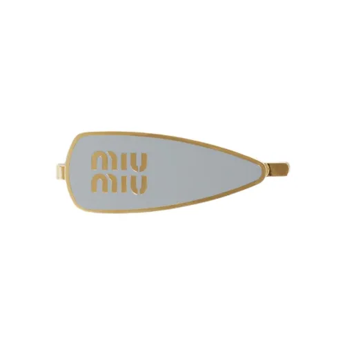 MIU MIU Metal, Enamel Hair Clips Women's Pearl Gray