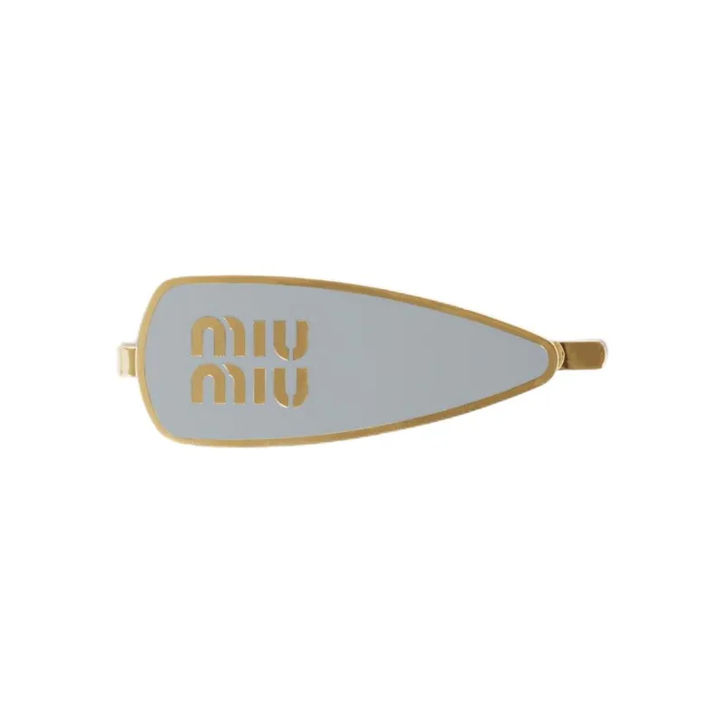 MIU MIU Metal, Enamel Hair Clips Women's Pearl Gray-0