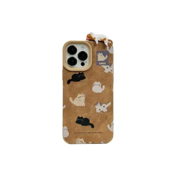 Sopi TPU Material Brown Bottom Lying Cat Phone Cases Compatible With IPhone 16/15 Pro Max/Apple 13/14 Pro Max/12